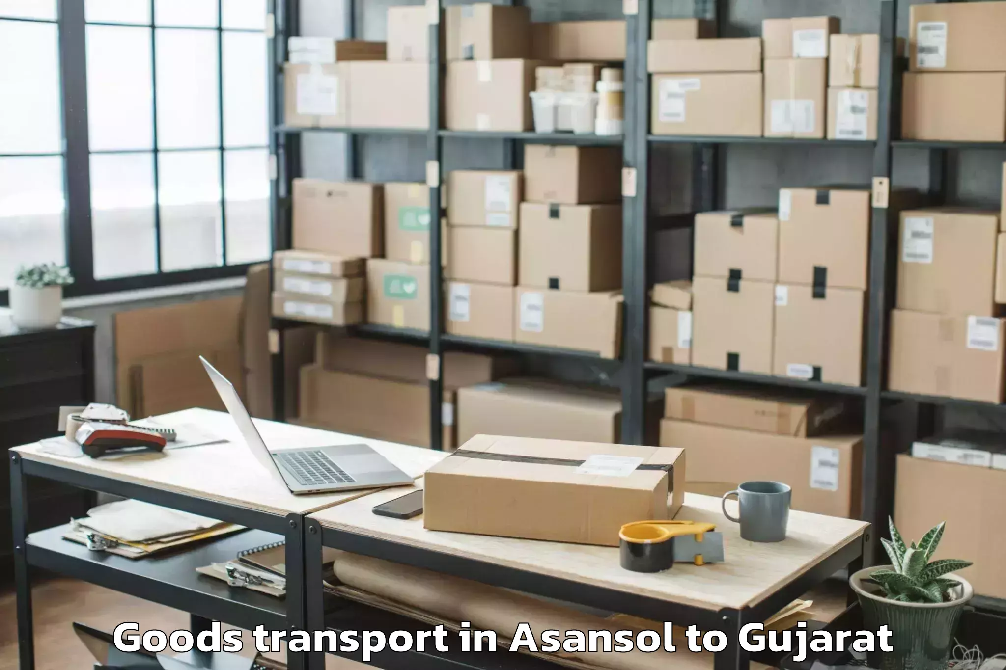 Book Asansol to Bhanvad Goods Transport Online